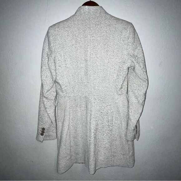 Women's Zara Grey Herringbone Blend Long Coat - Picture 10 of 11